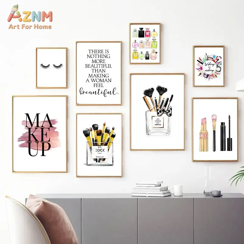 Makeup Is Beauty Quotes - AZNM Pôster de Tela Rosa de