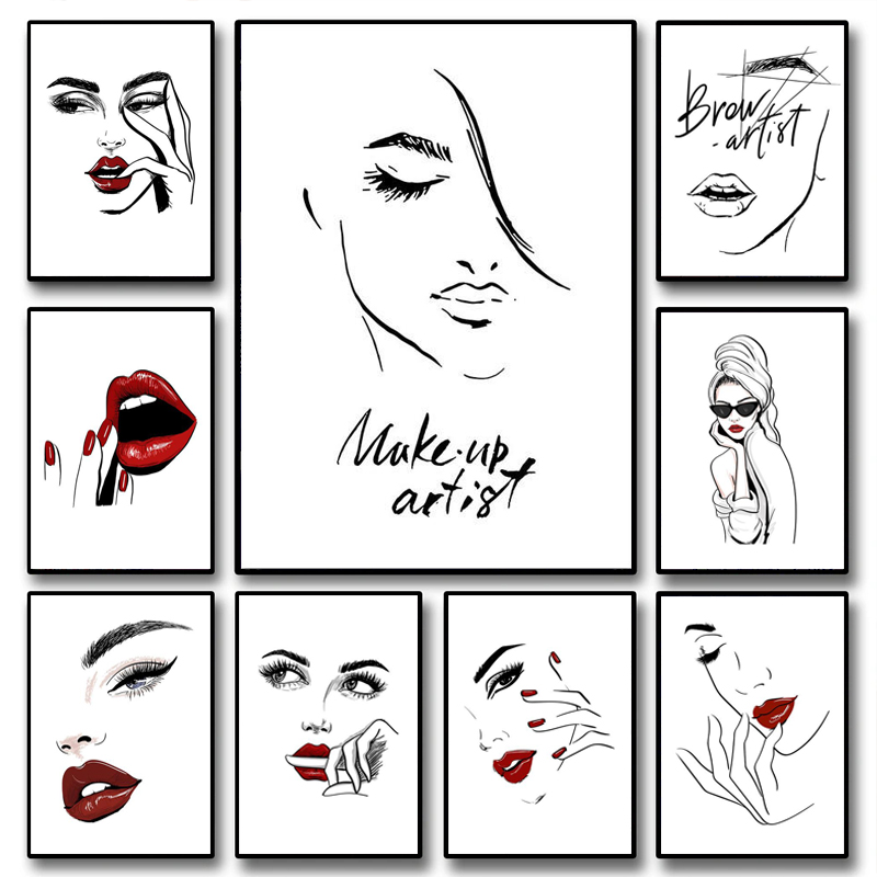 Makeup Is Beauty Quotes - Pôster de Maquiagem Fashion, Arte de
