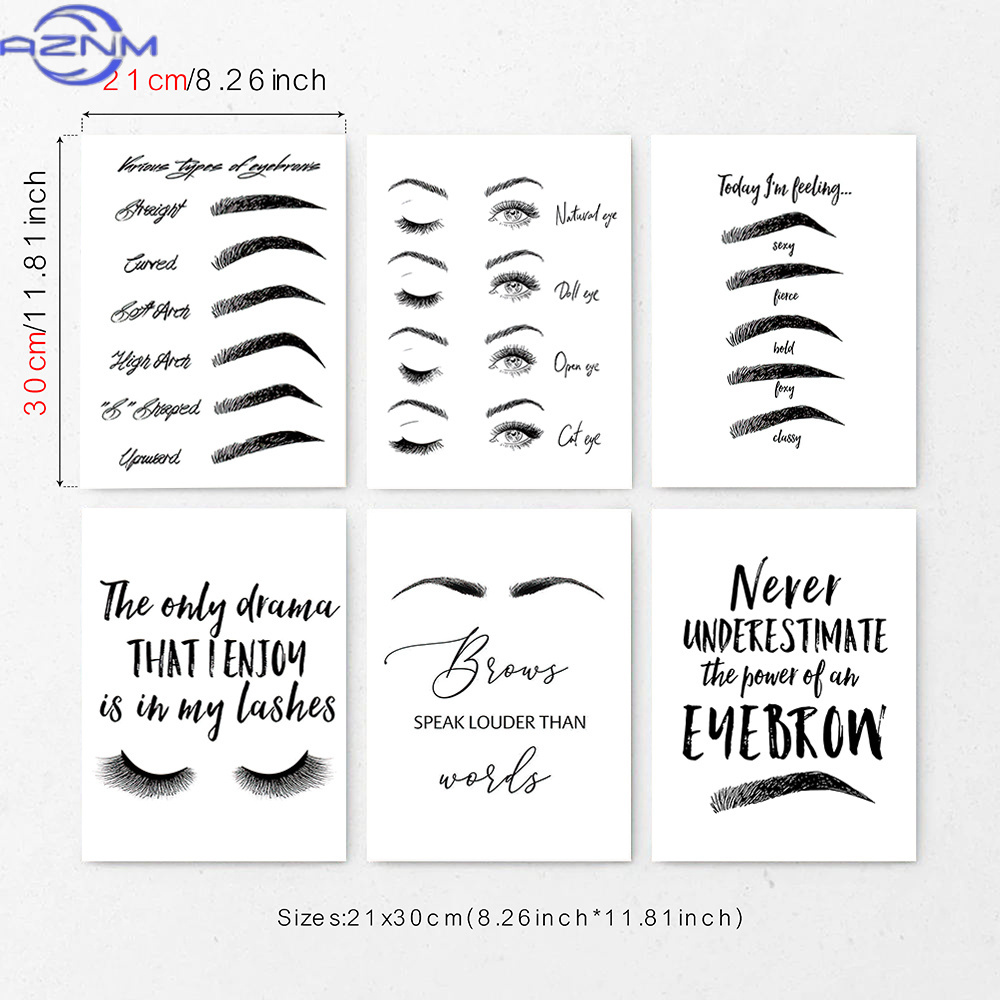 Makeup Is Beauty Quotes - Conjunto de 6 Impressões de Arte
