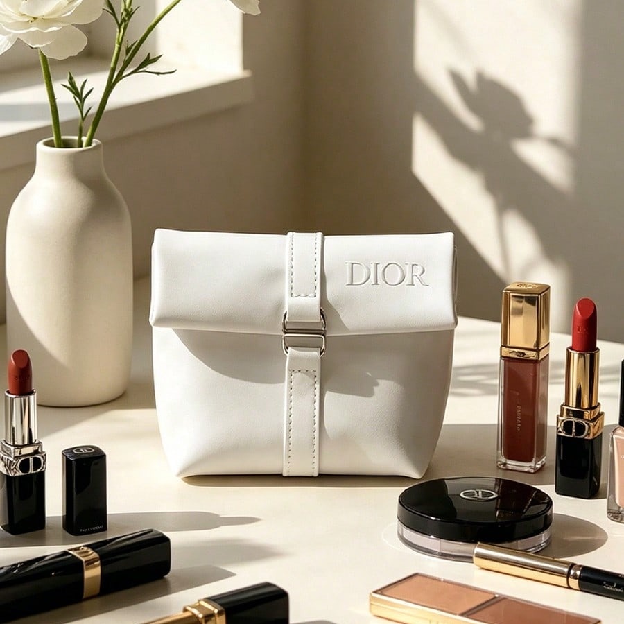 Beauty Makeup Dior - Bolsa cosmética branca da Dior, bolsa