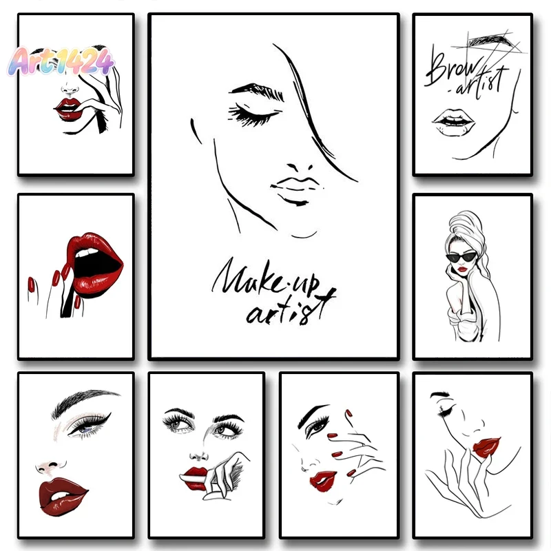 Makeup Is Beauty Quotes - Pôster de Maquiagem Fashion, Arte de