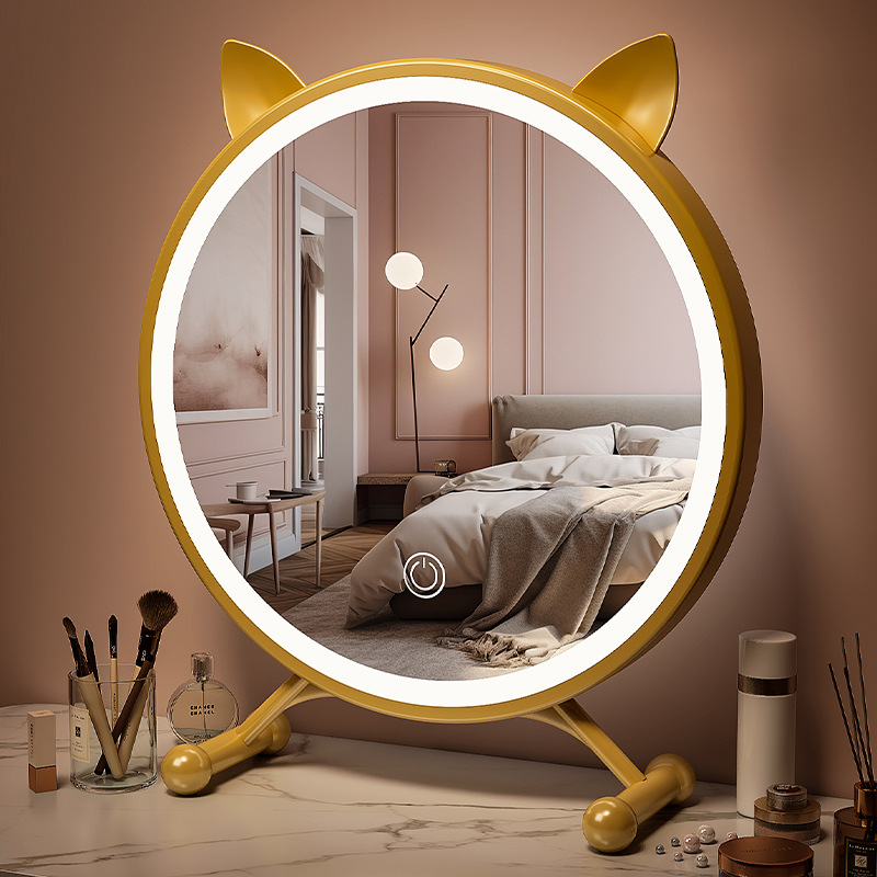 Beauty Love Makeup - Espelho de maquiagem circular LED, mesa,