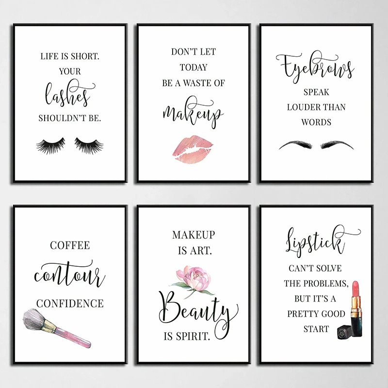 Makeup Is Beauty Quotes - Pôster de Citações de Maquiagem, Cílios,