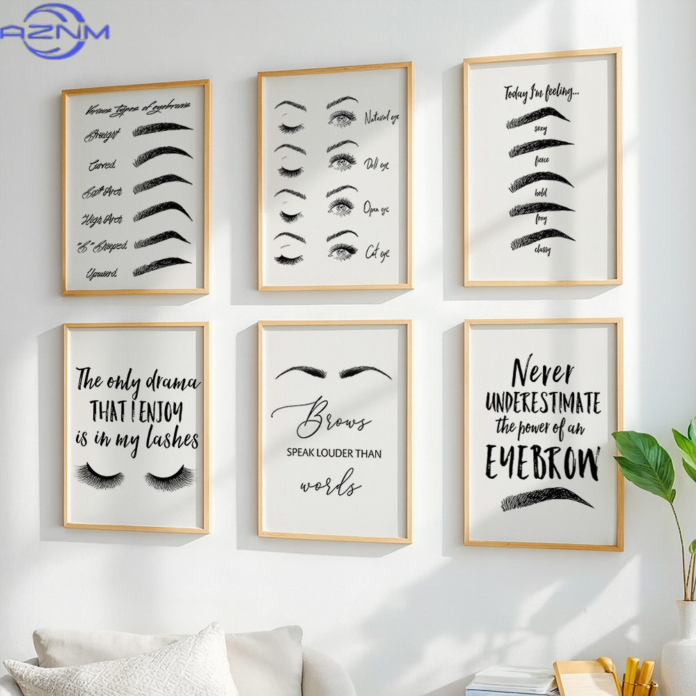Conjunto de 6 Impressões de Ar - Makeup Is Beauty Quotes avaliação e preço