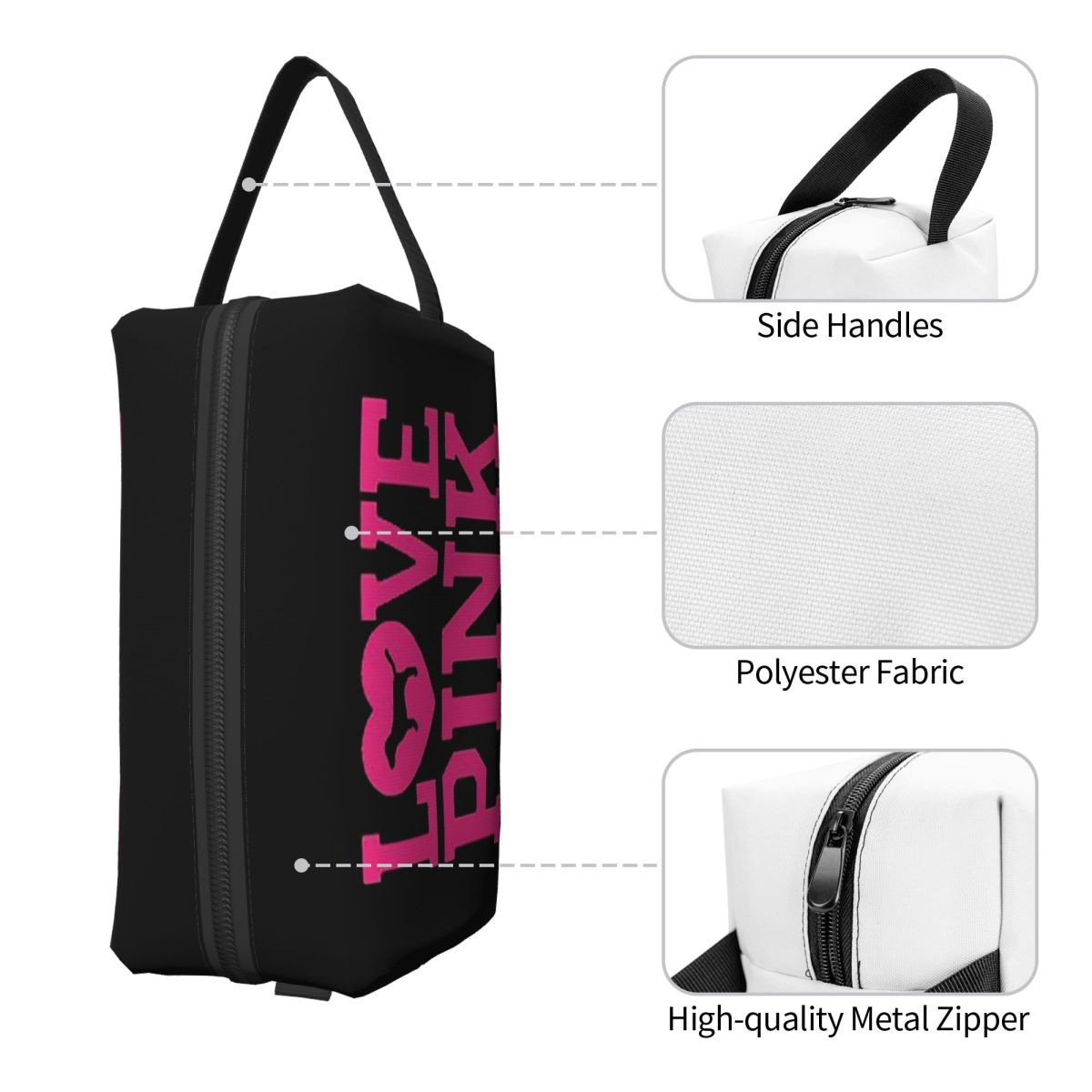 Bolsa de Maquiagem Love Pink,  - Beauty Love Makeup avaliação e preço