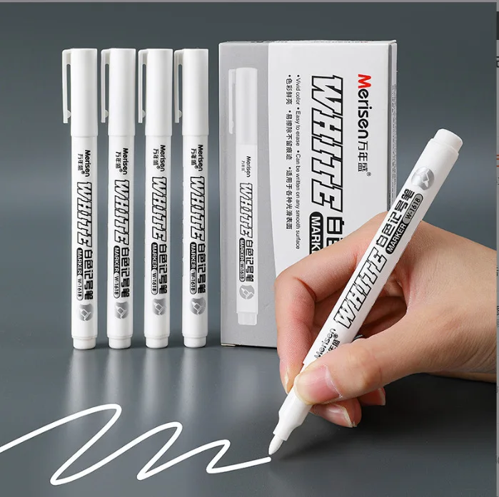 1 pçs branco marcador canetas  - Beauty Makeup Pictures avaliação e preço