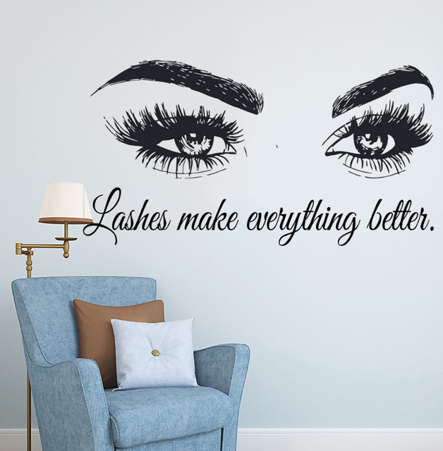 Cílios Vinil Citação Decalque  - Makeup Is Beauty Quotes avaliação e preço