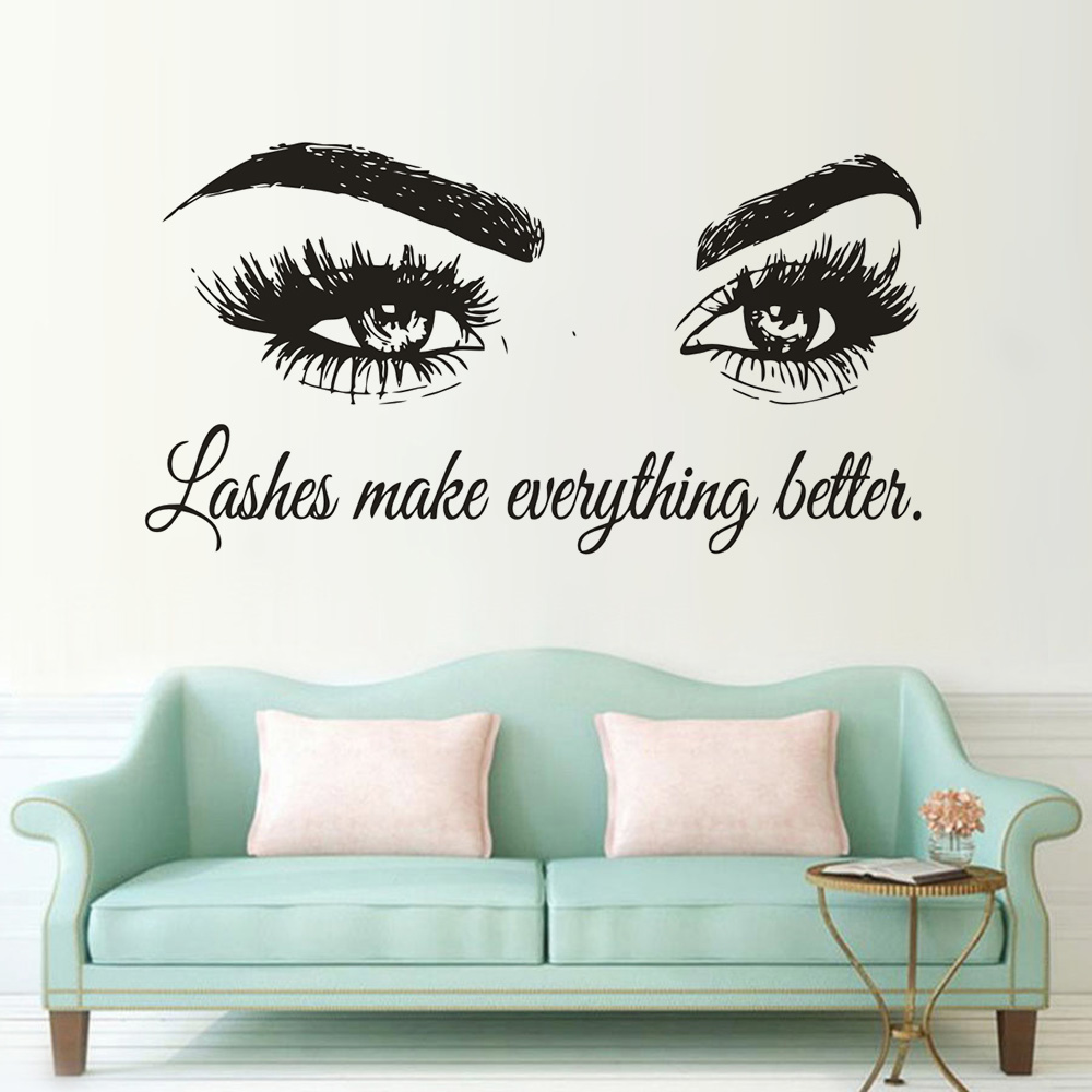 Cílios Vinil Citação Decalque  - Makeup Is Beauty Quotes avaliação e preço