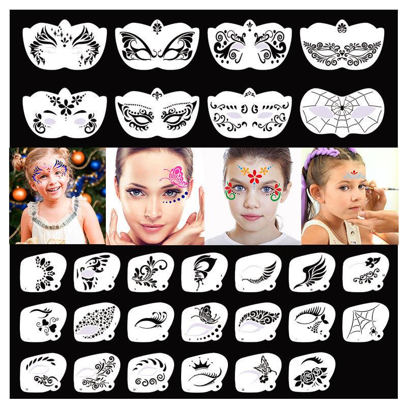 ▶ 8/20 pçs estênceis de pintur - Beauty Makeup Pictures avaliação e preço