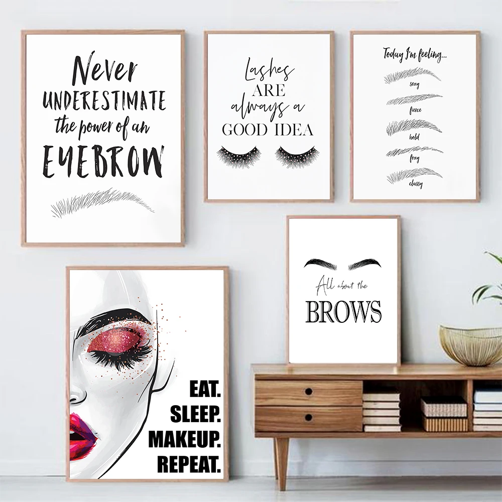 Moda Maquiagem Pintura Canvas, - Makeup Is Beauty Quotes avaliação e preço