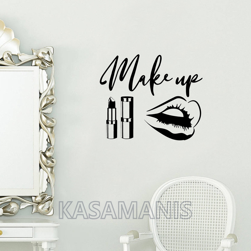 Decalques de parede para decor - Makeup Is Beauty Quotes avaliação e preço
