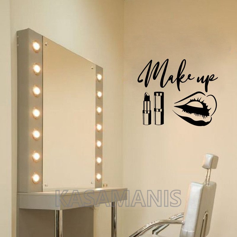 Decalques de parede para decor - Makeup Is Beauty Quotes avaliação e preço